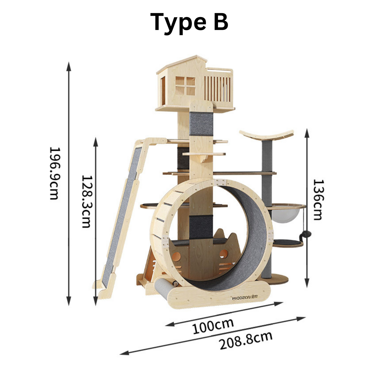 Motiqvate Multi-level Cat Tree Cat Tower with Cat Wheel