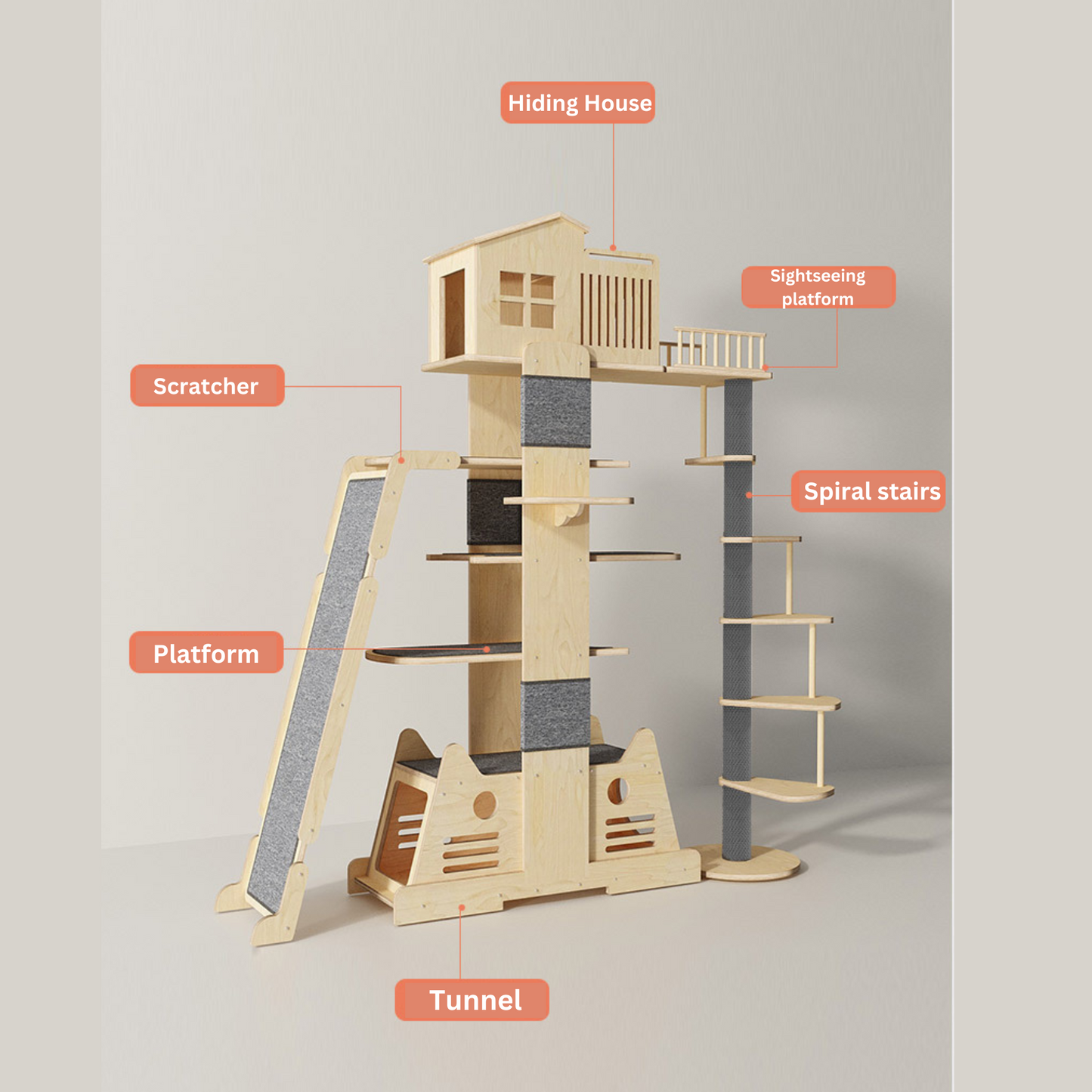 Motiqvate Multi-level Cat Tree Cat Tower with Cat Wheel